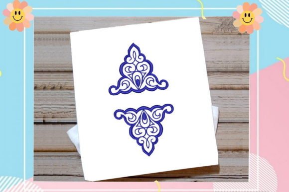 Blue Border Embroidery Design