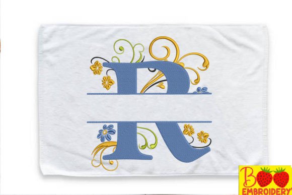Floral Letter R Embroidery Design