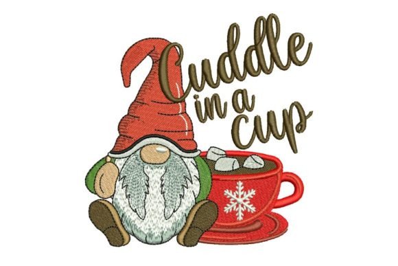 Hot Chocolate Gnome Embroidery Design