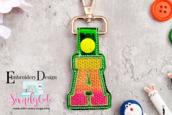 In the Hoop Key Chain Monogram Font a