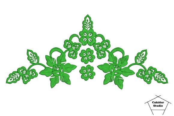 Two Stars Flowers Embroidery Design